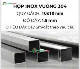 Hộp inox vuông trang trí 10x10