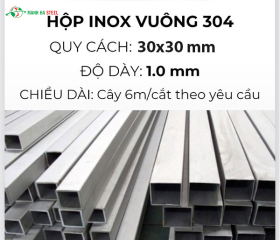 Hộp inox vuông trang trí 30x30
