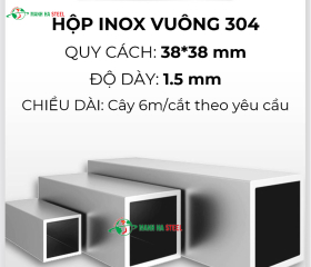 Hộp inox vuông trang trí 38x38