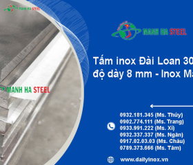 Tấm inox Đài Loan 304 dày 8mm