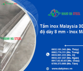 Tấm inox Malaysia 304 dày 8mm