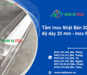 Tấm inox Nhật Bản 304 dày 20mm