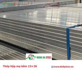 Thép hộp mạ kẽm 13×26