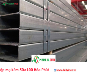 Thép hộp mạ kẽm 50×100 Hòa Phát